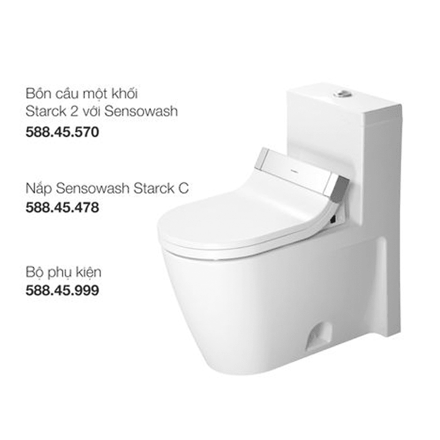 Bồn cầu một khối Starck 2 với Sensowash 588.46.411
